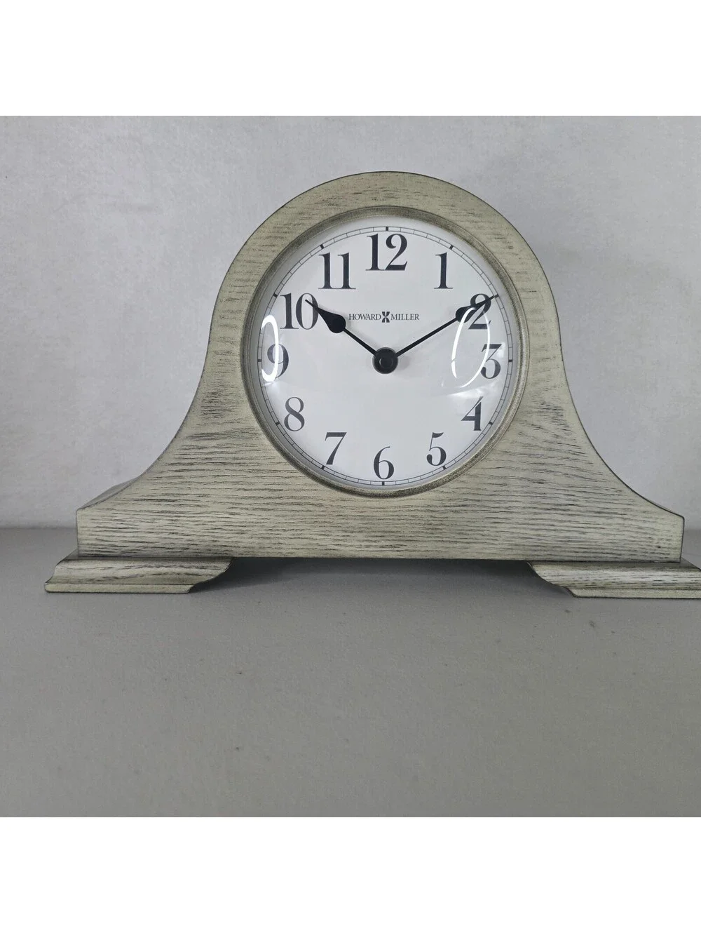 Howard Miller Emma 635-213 Non-Chiming Gray Mantel Clock Traditional Tambour